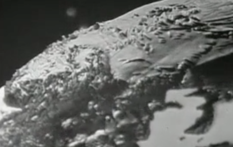 1957 BBC TV The Restless Sphere – Rocket launch to satelite model of the globe, clip.
